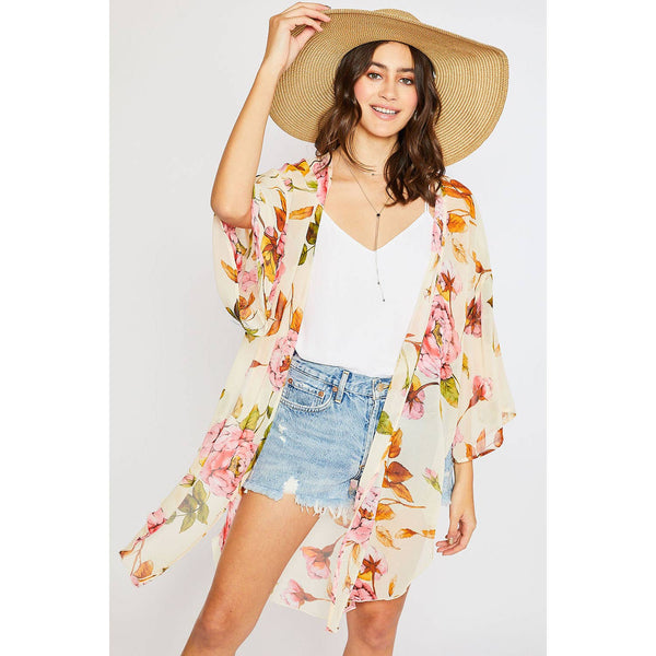Camelia Chiffon Kimono - Almond - Rebel Vine Boutique