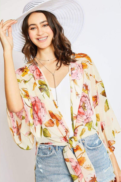 Camelia Chiffon Kimono - Almond - Rebel Vine Boutique