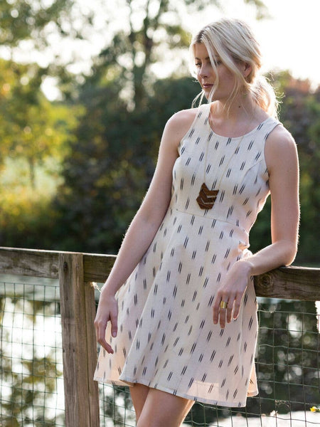 Cecilia Dress - Cream Ikat - Rebel Vine Boutique
