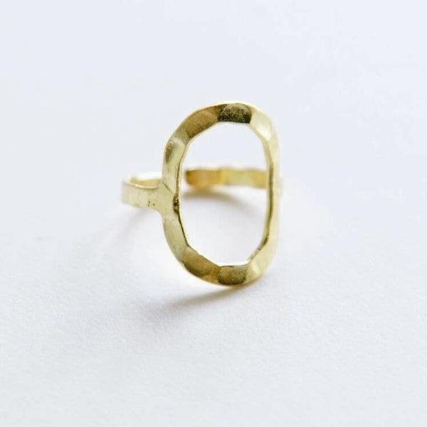 Hammered Oval Ring - Gold - Rebel Vine Boutique