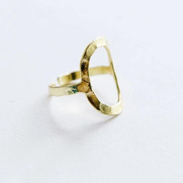 Hammered Oval Ring - Gold - Rebel Vine Boutique