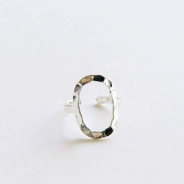 Hammered Oval Ring - Silver - Rebel Vine Boutique
