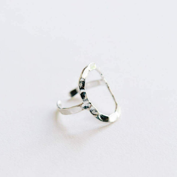 Hammered Oval Ring - Silver - Rebel Vine Boutique