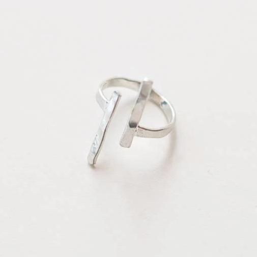 Hammered Couplet Ring - Silver - Rebel Vine Boutique