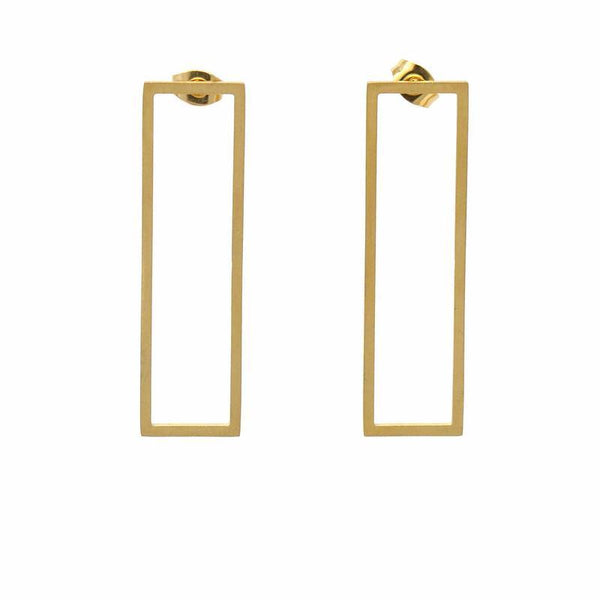 18k Gold Rectangle Earrings - Rebel Vine Boutique