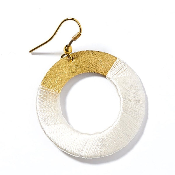 Kaia Earrings - White Disc - Rebel Vine Boutique