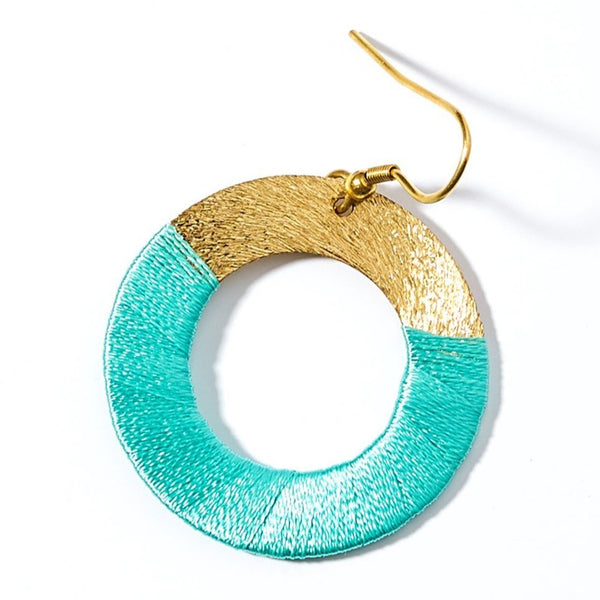 Kaia Earrings - Teal Disc - Rebel Vine Boutique