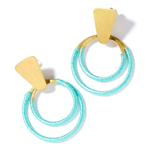 Kaia Earrings - Teal Hoop - Rebel Vine Boutique