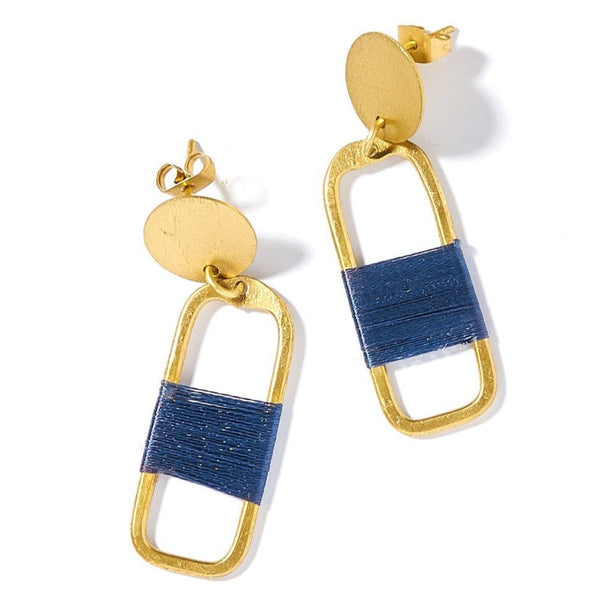 Kaia Earrings - Navy Link - Rebel Vine Boutique