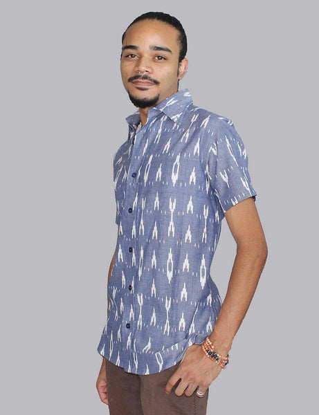 Celestial Ikat Button Down Shirt - Rebel Vine Boutique