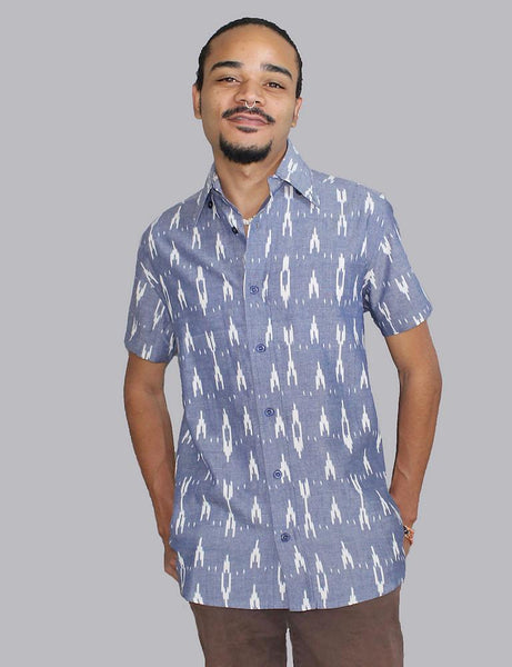 Celestial Ikat Button Down Shirt - Rebel Vine Boutique