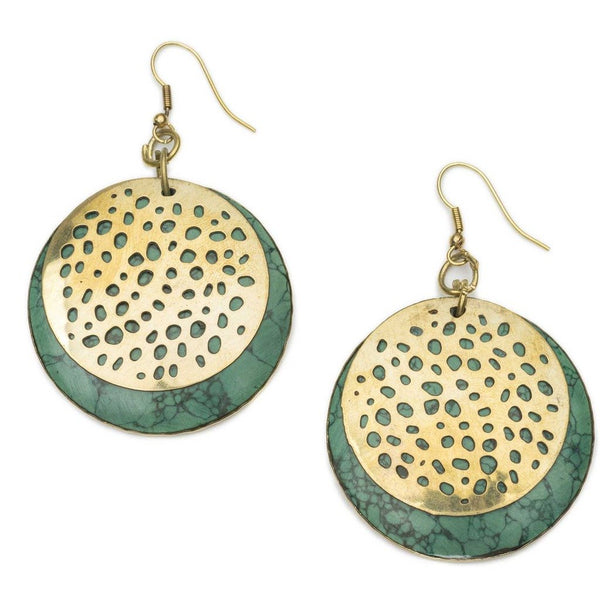 Tara Stone Medallion Earrings - Rebel Vine Boutique