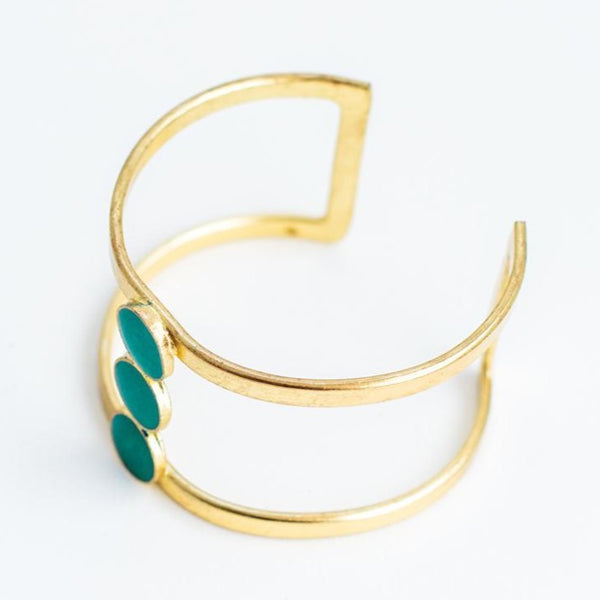 Tri-Moon Cuff - Turquoise - Rebel Vine Boutique