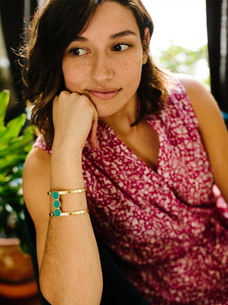 Tri-Moon Cuff - Turquoise - Rebel Vine Boutique
