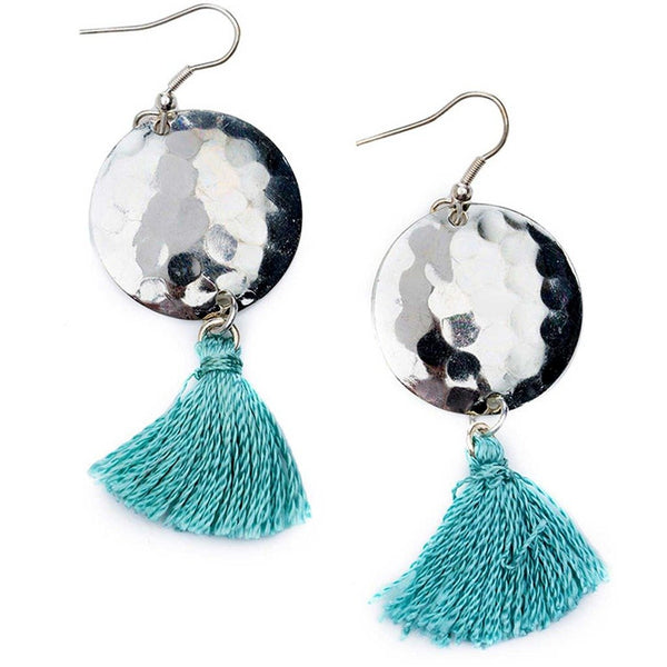 Hammered Tassel Earrings - Rebel Vine Boutique