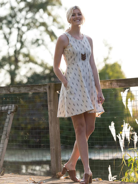 Cecilia Dress - Cream Ikat - Rebel Vine Boutique
