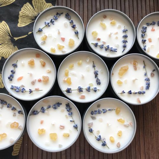 New Moon Crystal Infused Soy Candle - Rebel Vine Boutique