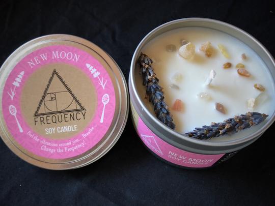 New Moon Crystal Infused Soy Candle - Rebel Vine Boutique