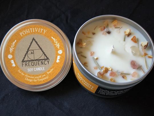 Positivity Crystal Infused Soy Candle - Rebel Vine Boutique