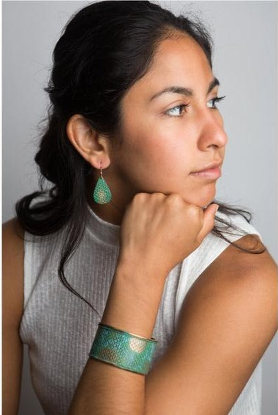 Art Deco Scallop Cuff - Patina - Rebel Vine Boutique