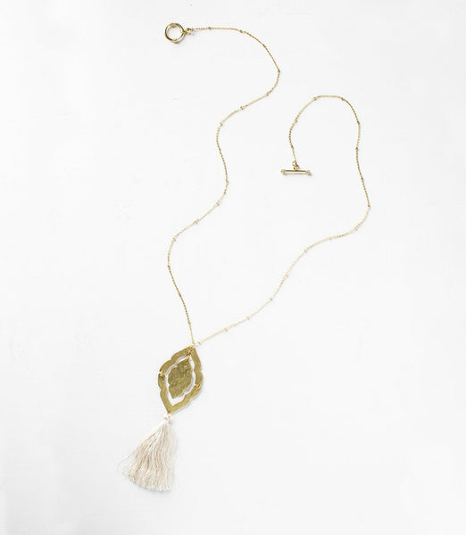 Nihira Ashram Window Necklace - Gold Tassel - Rebel Vine Boutique