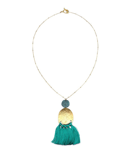 Nihira Tassel Necklace - Teal - Rebel Vine Boutique