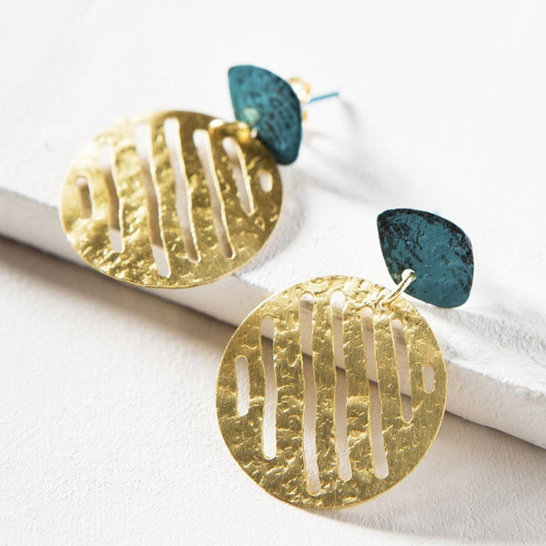 Nihira Gold Medallion Earrings - Rebel Vine Boutique