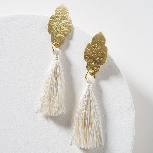 Nihira Ashram Window Earrings - Gold Tassel - Rebel Vine Boutique