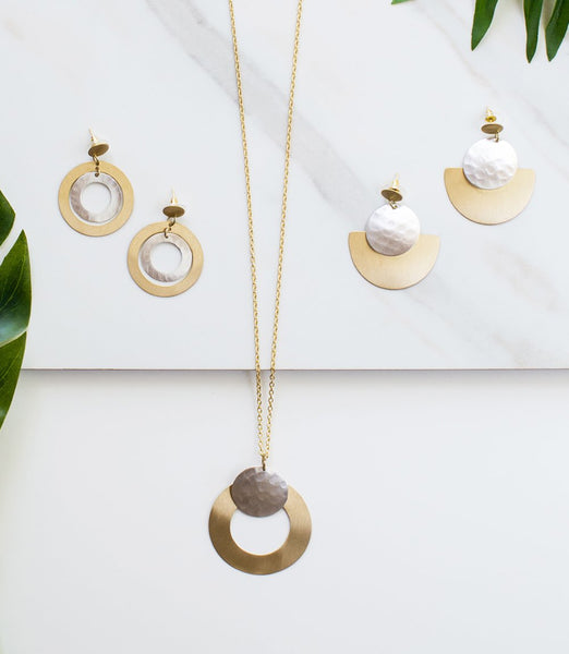 Vitana Necklace - Deco Disc - Rebel Vine Boutique