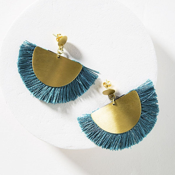 Vitana Cosmos Earrings - Teal - Rebel Vine Boutique