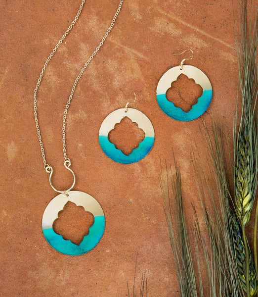 Ashram Window Necklace - Gold Patina - Rebel Vine Boutique