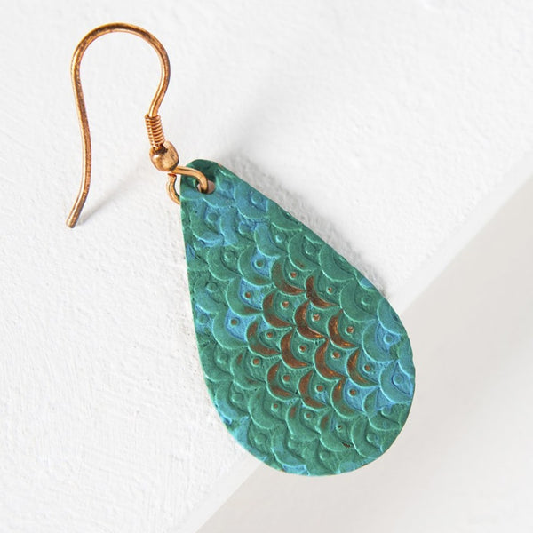 Art Deco Scallop Earrings - Patina - Rebel Vine Boutique