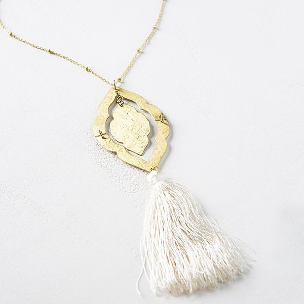 Nihira Ashram Window Necklace - Gold Tassel - Rebel Vine Boutique