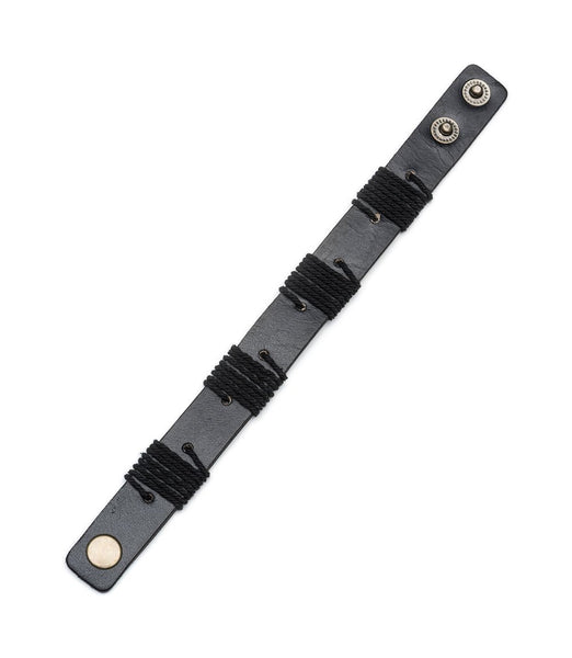 Rama Sustainable Leather Cuff - Black - Rebel Vine Boutique