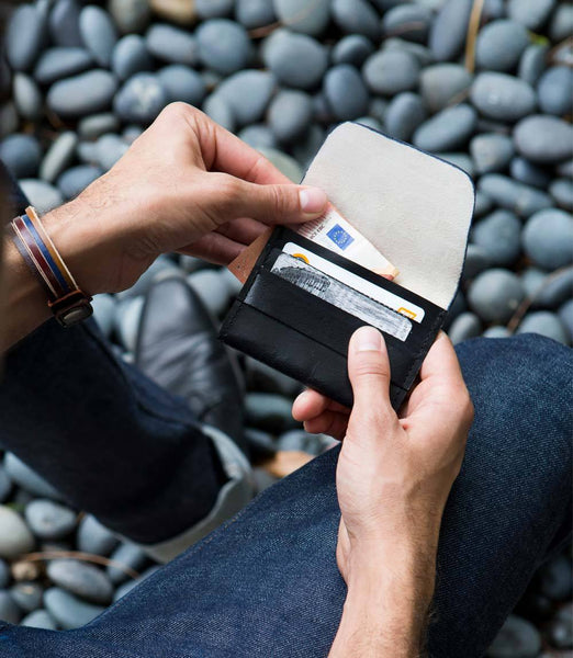 Sustainable Leather Wallet - Black - Rebel Vine Boutique