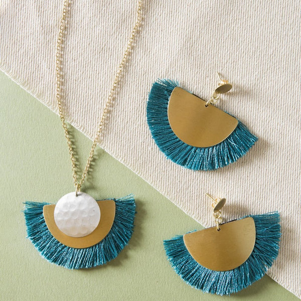 Vitana Cosmos Earrings - Teal - Rebel Vine Boutique