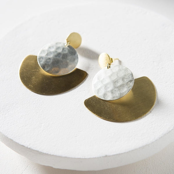 Vitana Deco Disc Earrings - Rebel Vine Boutique