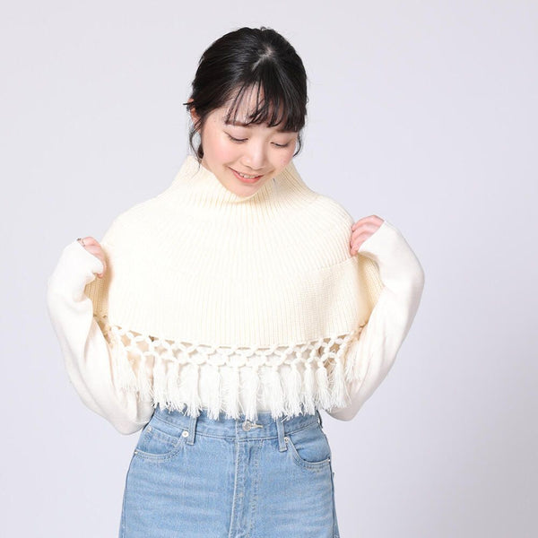 Round Poncho with Hand-Attached Fringe