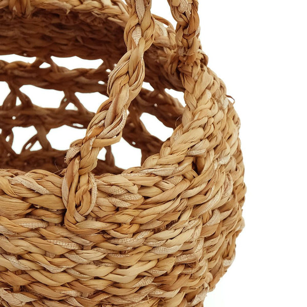 Rustic Seagrass Round Basket with Handles (2 Sizes)