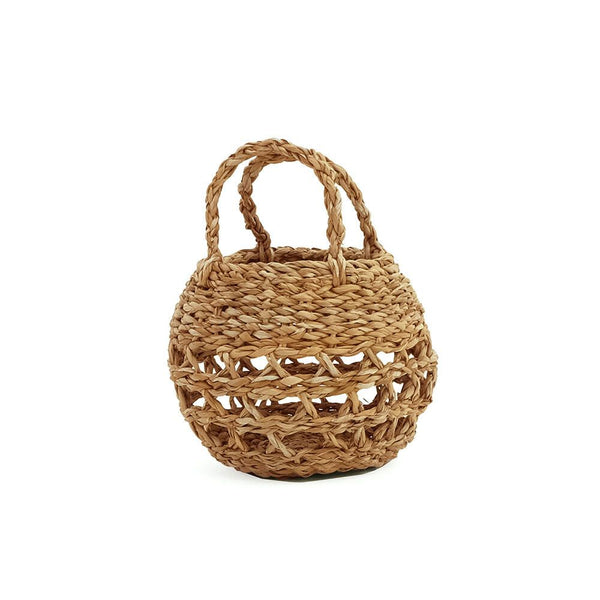 Rustic Seagrass Round Basket with Handles (2 Sizes)