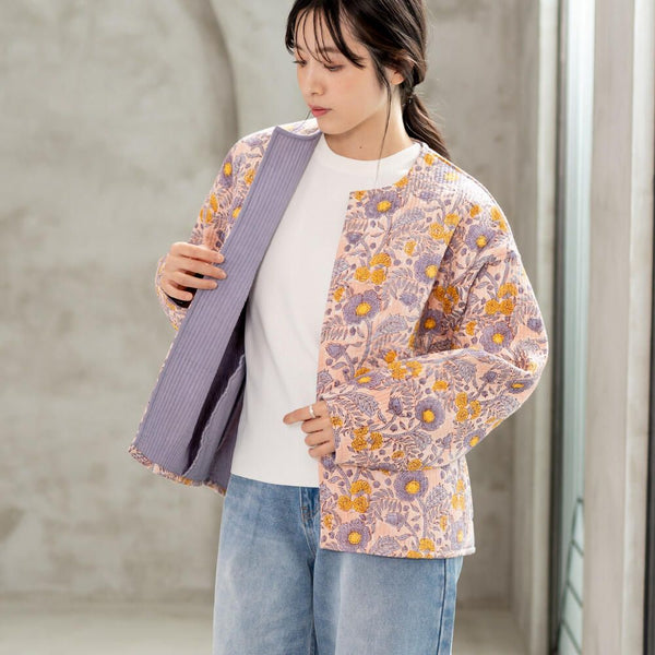 Block-Print Quilted Jacket – Poppy