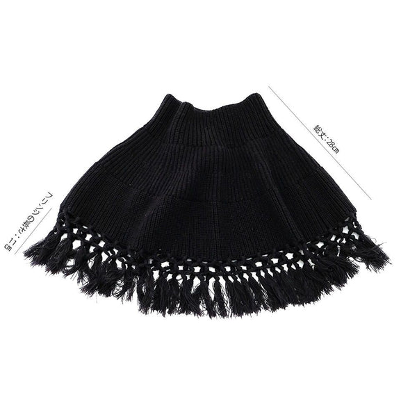 Round Poncho with Hand-Attached Fringe