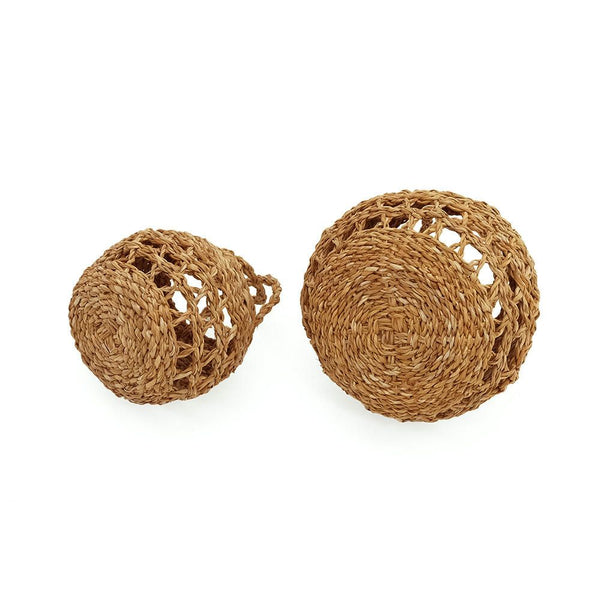 Rustic Seagrass Round Basket with Handles (2 Sizes)