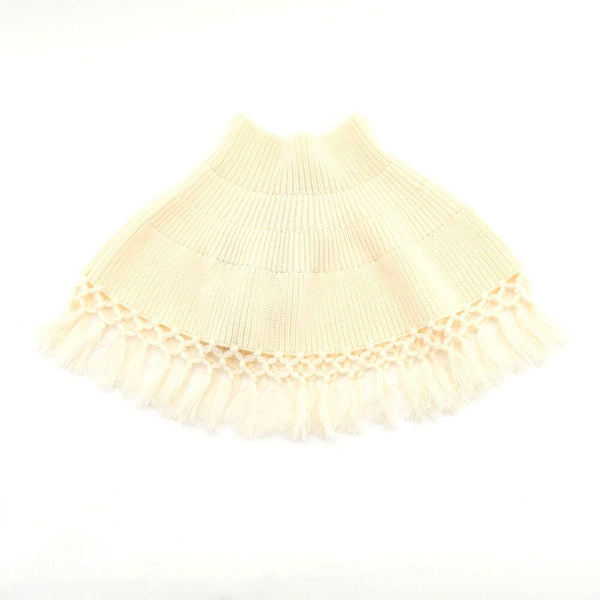 Round Poncho with Hand-Attached Fringe