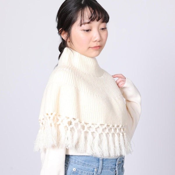 Round Poncho with Hand-Attached Fringe