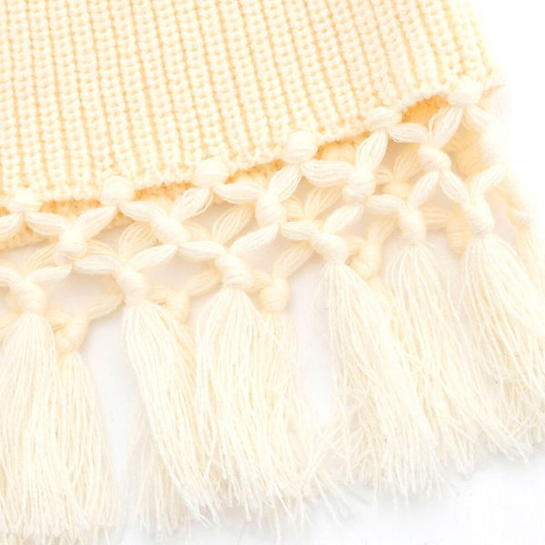 Round Poncho with Hand-Attached Fringe