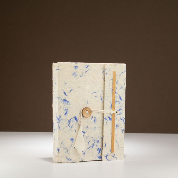 Medium Lokta Mixed Blue Cotton Notebook