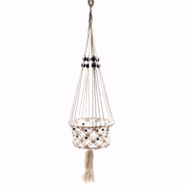 Large Beaded Macrame Pot Holder