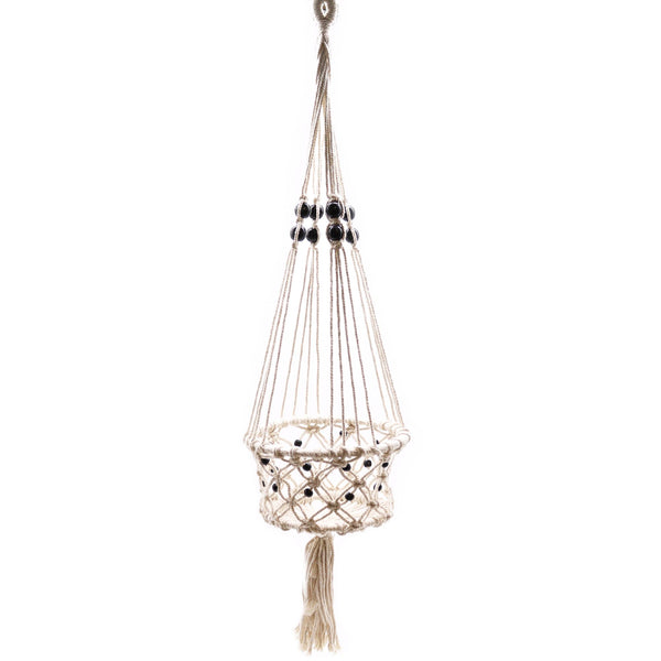 Large Beaded Macrame Pot Holder