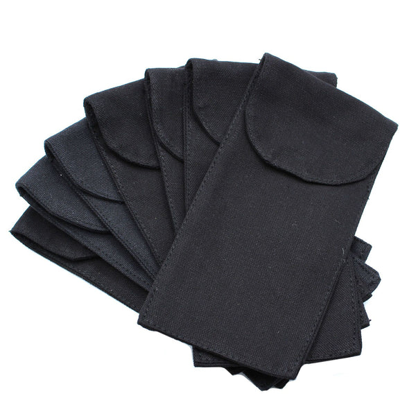Cotton Pouch for Gemstone Face Rollers 6.75oz - Black 9x19xcm